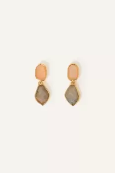 14ct Gold-Plated Healing Stone Short Drop Earrings