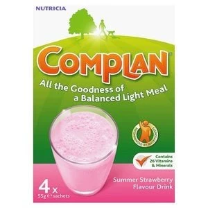 Complan Strawberry Vitamin and Mineral Fortified Drink 4x 55g