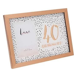 4" x 6" - Luxe Rose Gold Birthday Frame - 40