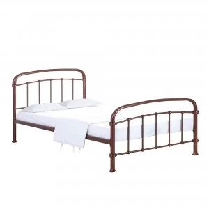 Halston Copper Metal Bed Frame Brown