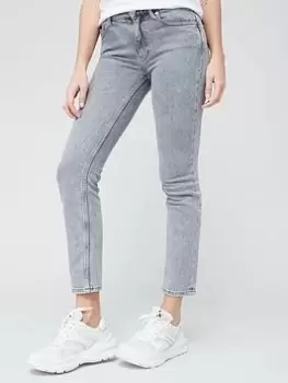 Calvin Klein Mid Rise Slim Leg Jean - Grey, Size 32, Women