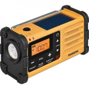 Sangean MMR-88 Outdoor radio FM, AM Battery charger, Torch, rechargeable Black, Yellow