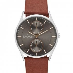 Skagen Holst Tan Leather Watch - Silver