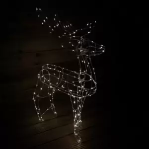 1.14m Outdoor Light Up Reindeer Christmas Decoration with Twinkling Warm White LEDs
