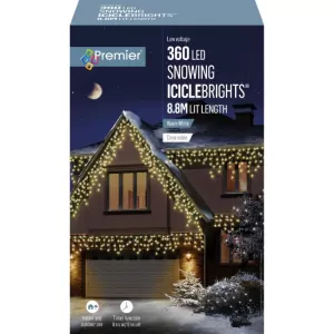 Premier 360 Superbright LED Snowing Icicle Lights - Warm White
