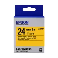 Epson LK-6YBP Black on Yellow Labelling Tape 24mm x 9m