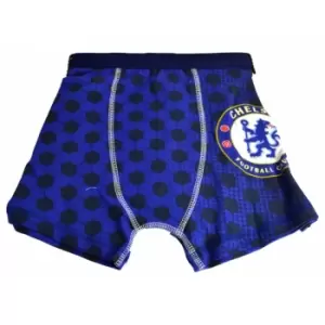 Chelsea FC Official Childrens Boys Football Boxer Shorts (5-6 Years) (Blue)