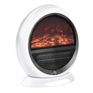 Etna 1.5kW Freestanding Electric Fireplace Heater with LED Flame Rotatable Head - White