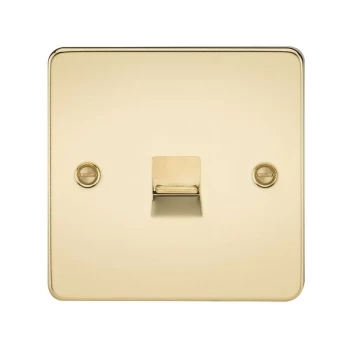 Flat Plate Telephone master socket - polished brass - Knightsbridge