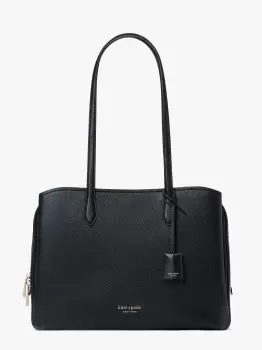 Kate Spade Hudson Pebble Leather Large Work Tote Bag, Black, One Size