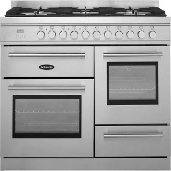 Britannia Q Line RC-10XGG-QL-S 100cm Dual Fuel Range Cooker - Stainless Steel - A/A Rated