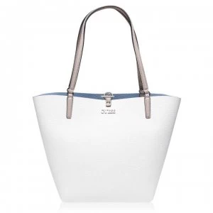 Guess Guess Alby Large Reversible Tote Bag - WHITE/SKY WHS
