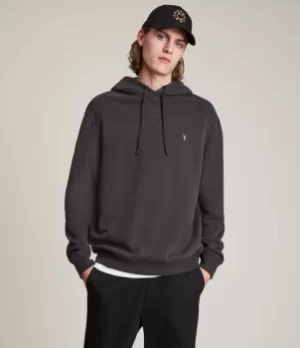 AllSaints Mens Ollie Pullover Hoodie, Washed Black, Size: M