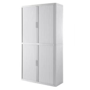 Fast Paper Easy Office Tambour Cupboard 2m - White