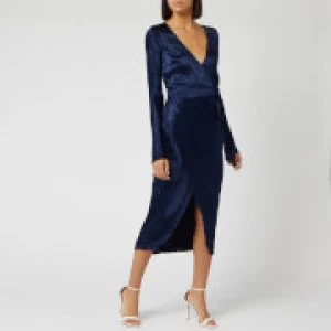 Bec & Bridge Womens Sylvie Wrap Midi Dress - Ink - UK 10 - Blue