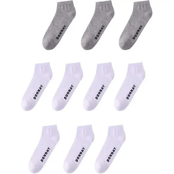 Donnay 10 pack trainer socks plus size mens - White 12+
