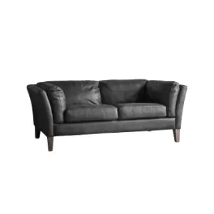 Gallery Enfield 2 Seater Black Leather Sofa