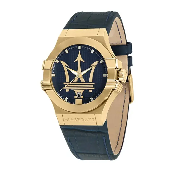 Maserati R8851108035 Potenza Blue Leather Strap Watch - W81151