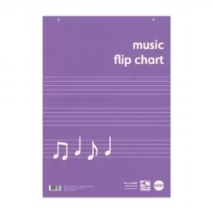 RHINO Education A1 Music Flip Chart Pad 30 Leaf 5 Music Staves with