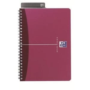Oxford Office A4 Notebook Metallic Polypropylene Cover Wirebound 180 Pages 90gsm Red Pack of 5