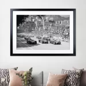 The Art Group Grand Prix De Monaco Framed Print Black and white