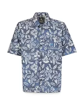 C.p. Company Floral Print Short Sleeve Button Front Shirt