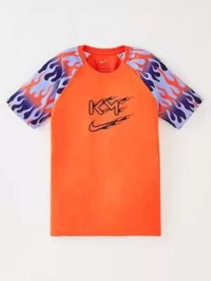 Boys, Nike Kylian Mbappe Nike Junior Df S/s T-Shirt, Black, Size L