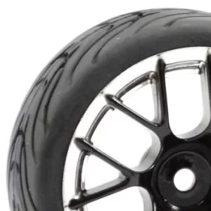 Fastrax 1/10 Street/Tread Tyre 14Sp Black/Chrome Wheel