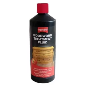 Rentokil PWT100 Woodworm Treatment Fluid 1L Bottle