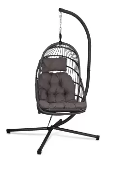 Amir Egotistic Grey Relaxer Hanging Pod Chair - wilko - Garden & Outdoor