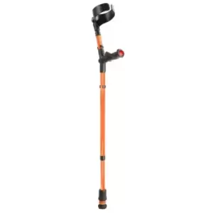 Closed Cuff Comfort Grip Double Adjustable Crutch - Orange (Single Left)