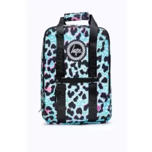 Hype Boxy Leopard Print Backpack (one Size Black/Ice Blue)