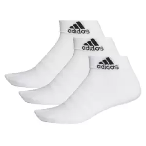 adidas Lite Ankle Socks 3 Pack Mens - White