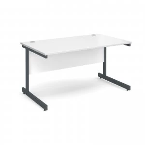 Contract 25 Straight Desk 1400mm x 800mm - Graphite Cantilever Frame