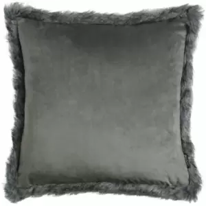 Paoletti Aspen Faux Fur Cushion Cover (45cm x 45cm) (Grey) - Grey