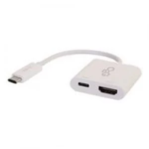 C2G USB C to HDMI Adapter w/ Power Delivery - White