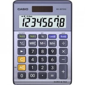 Casio MS-88TERII Desk calculator Purple-grey Display (digits): 8 solar-powered, battery-powered (W x H x D) 103 x 29 x 147mm