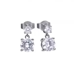 Diamonfire Silver White Zirconia Classical Earrings E5604