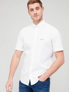 BOSS Biadia Short Sleeve Oxford Shirt - White, Size L, Men