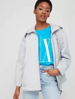 Armani Exchange Shiny Zip Through Jacket - Grey, Size L, Women