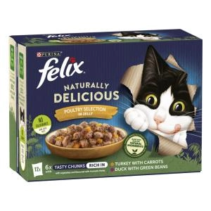 Felix Naturally Delicious Poultry Selection Cat Food 12 x 80g - wilko