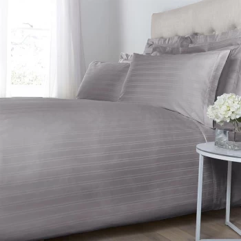 Hotel Collection Woven Stripe Oxford Pillowcase Pair - Light Grey