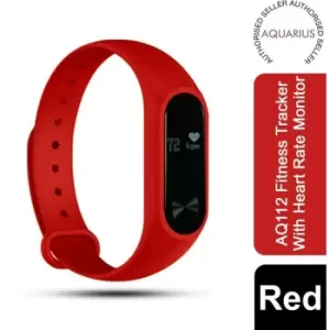 Aquarius AQ112 Fitness Tracker With Heart Rate Monitor, Red