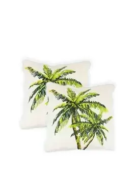 Streetwize Accessories Outdoor Pair Of Light Up Palm Scatter Cushions