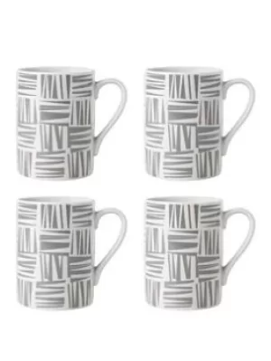 Sabichi Brooklyn Grey Set Of 4 Mugs