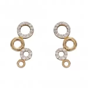 9ct Diamond Bubble Yellow Gold Earrings GE2354