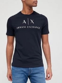 Armani Exchange AX Script Logo T-Shirt Navy Size M Men