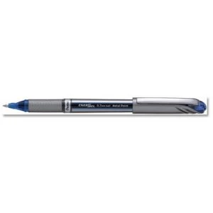Pentel Energel Plus Metal 0.7mm Tip 0.35mm Line Liquid Gel Rollerball Pen Blue Pack of 12
