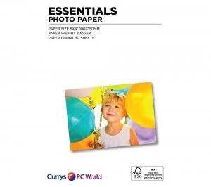 Essentials 100 x 150 mm Photo Paper 30 Sheets