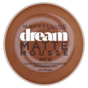 Maybelline Dream Matte Mousse Foundation 70 Cocoa 10ml Brown